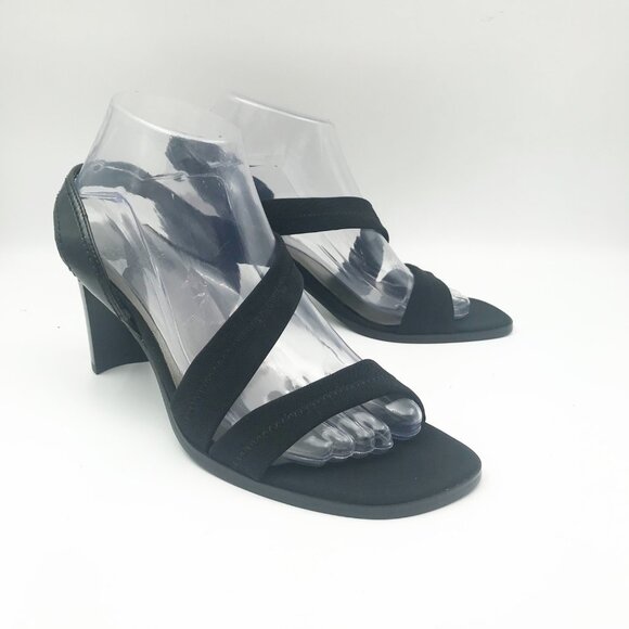 MOOTSIES TOOTSIES Sling Back Black High Heel Dressy Sandals Womens 8.5 - Picture 1 of 10